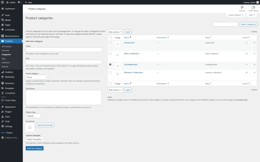 product categories