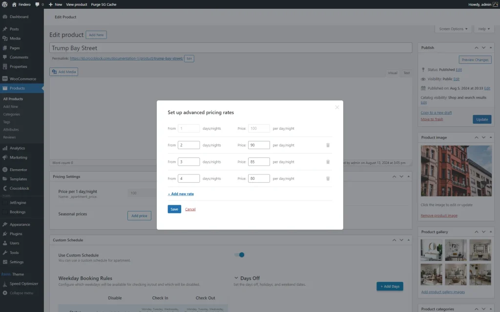 setting up advanced pricing rate