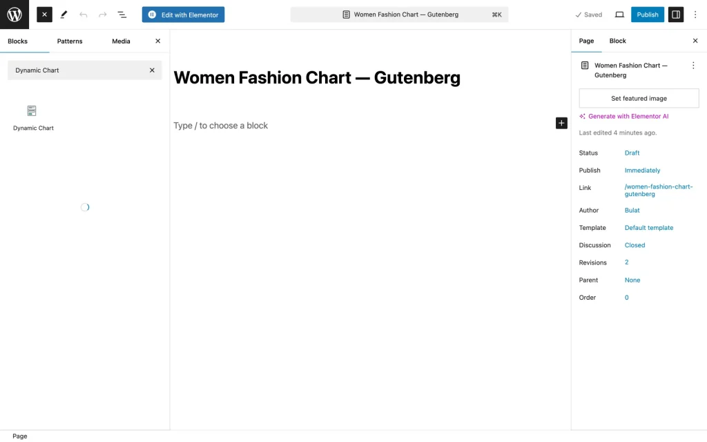 dynamic chart widget gutenberg