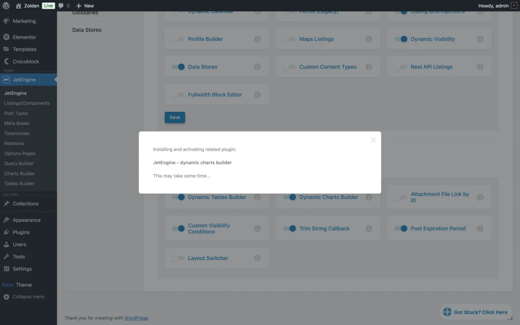 dynamic charts builder plugin installation