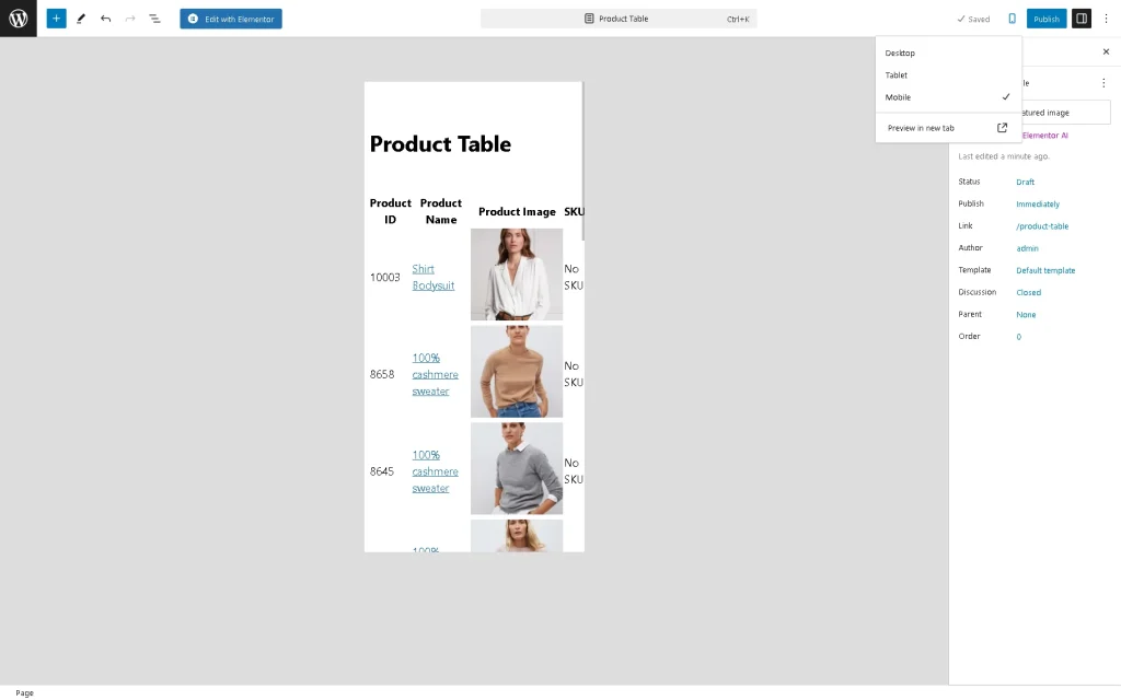 movable mobile layout