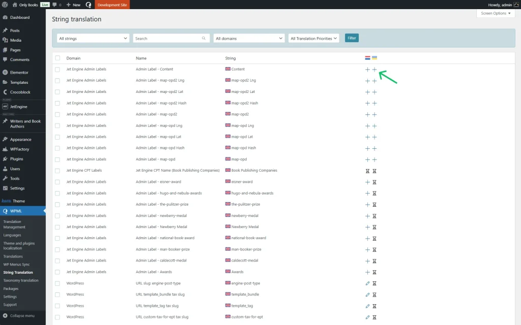 options page meta field translation