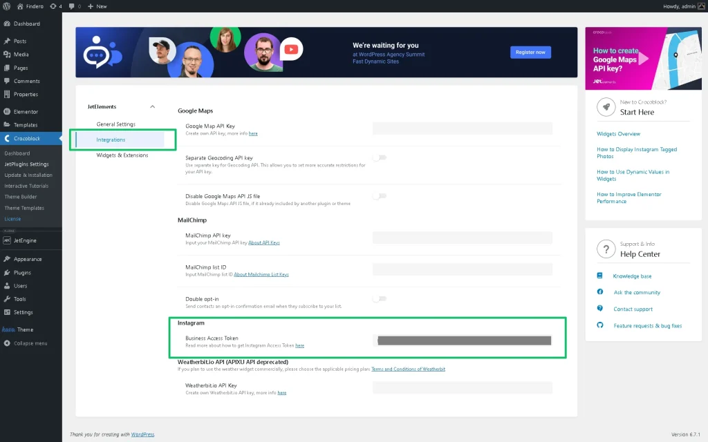 the jetelements settings