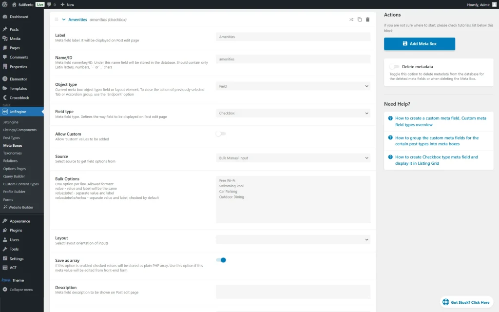 amenities jetengine checkbox field