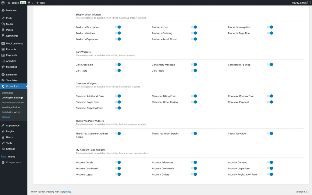 jetwoobuilder widgets