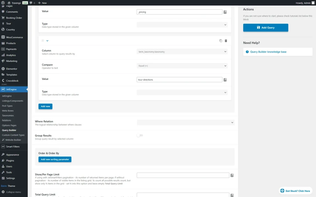 term taxonomy taxonomy query clause settings