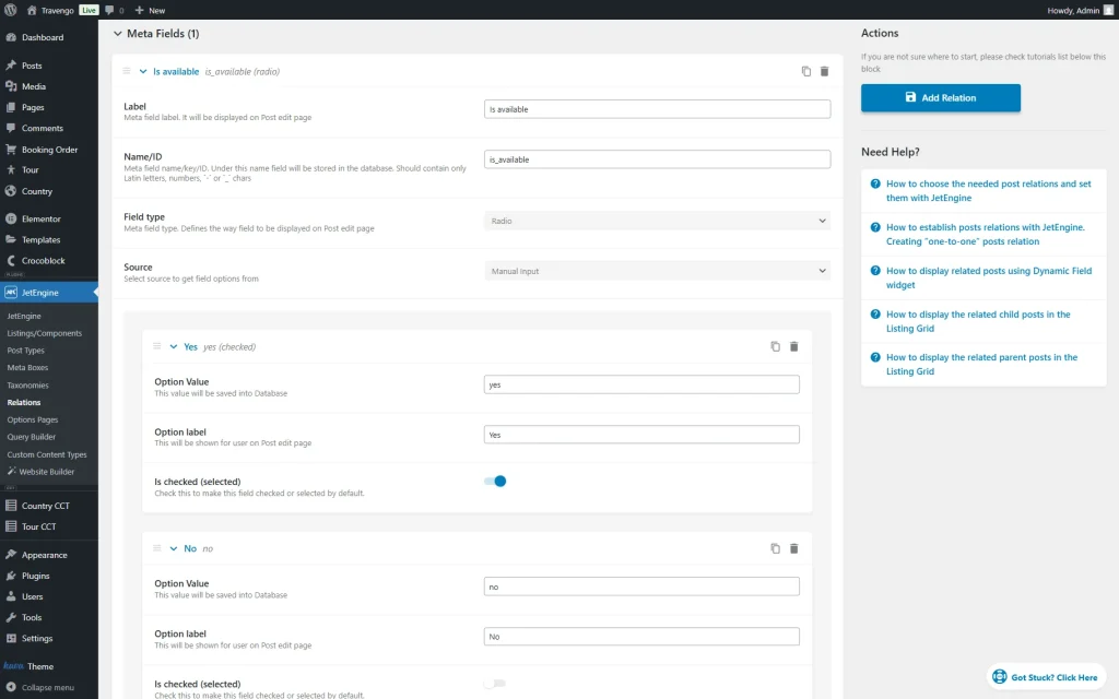 available meta fields for cct