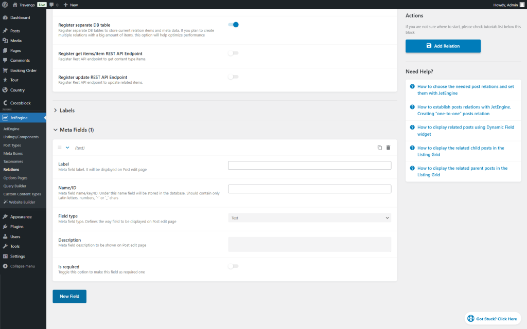 meta field settings