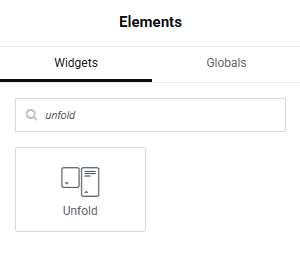 adding the unfold widget in elementor