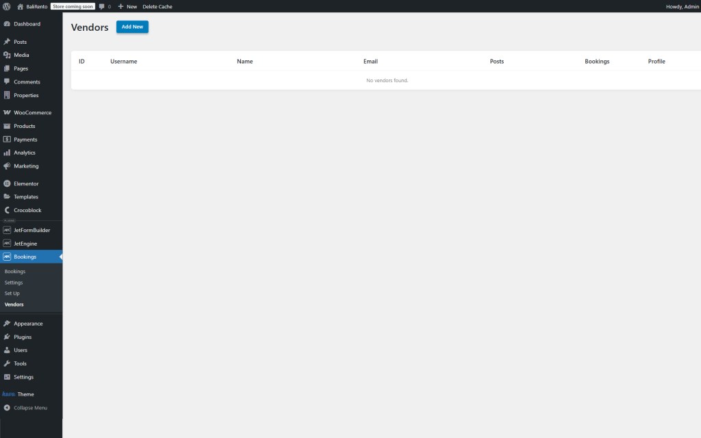 vendors dashboard