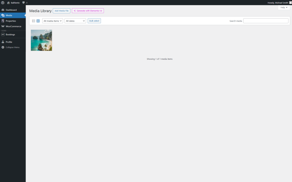 vendor's media library