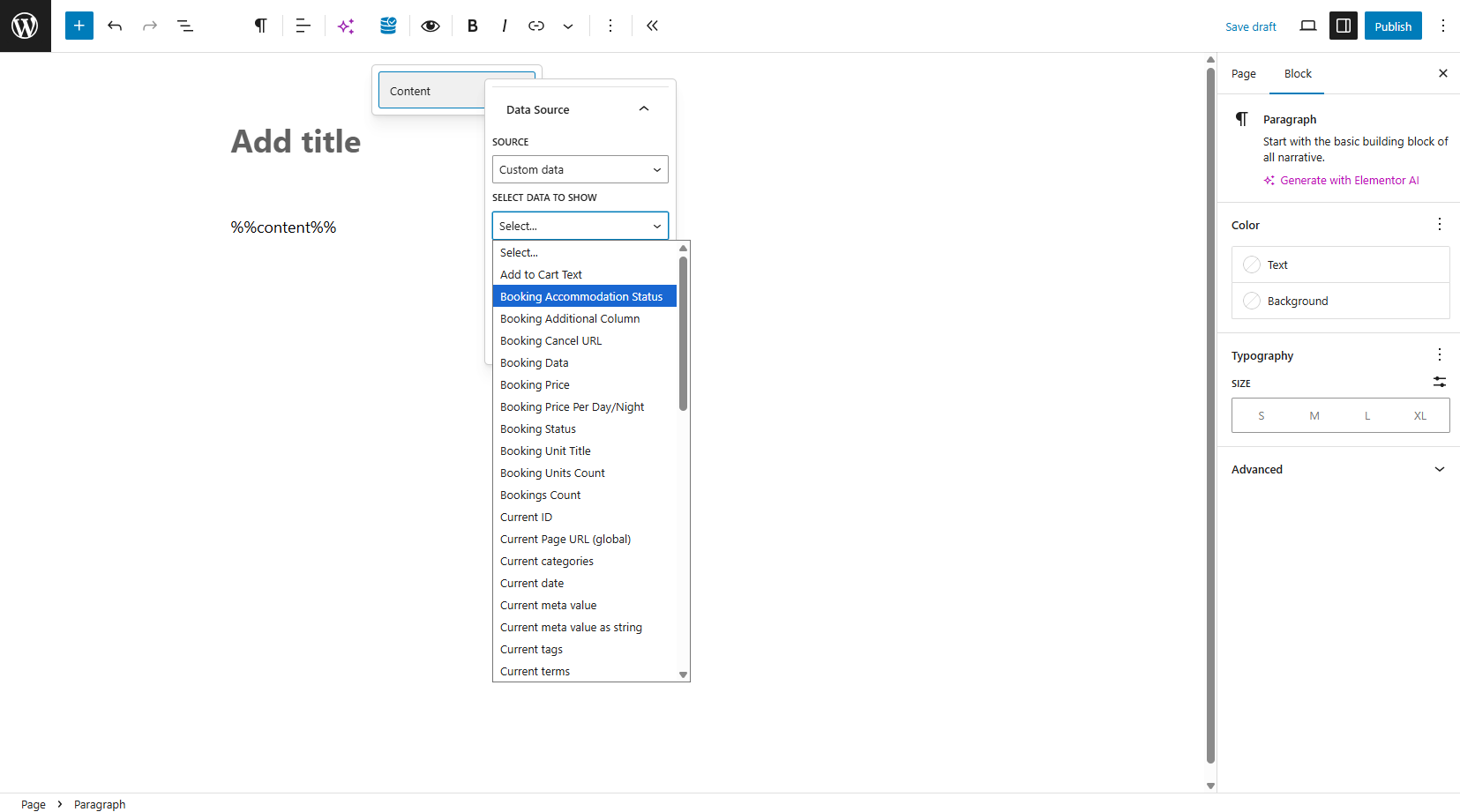 jetbooking dynamic tags in wordpress block editor