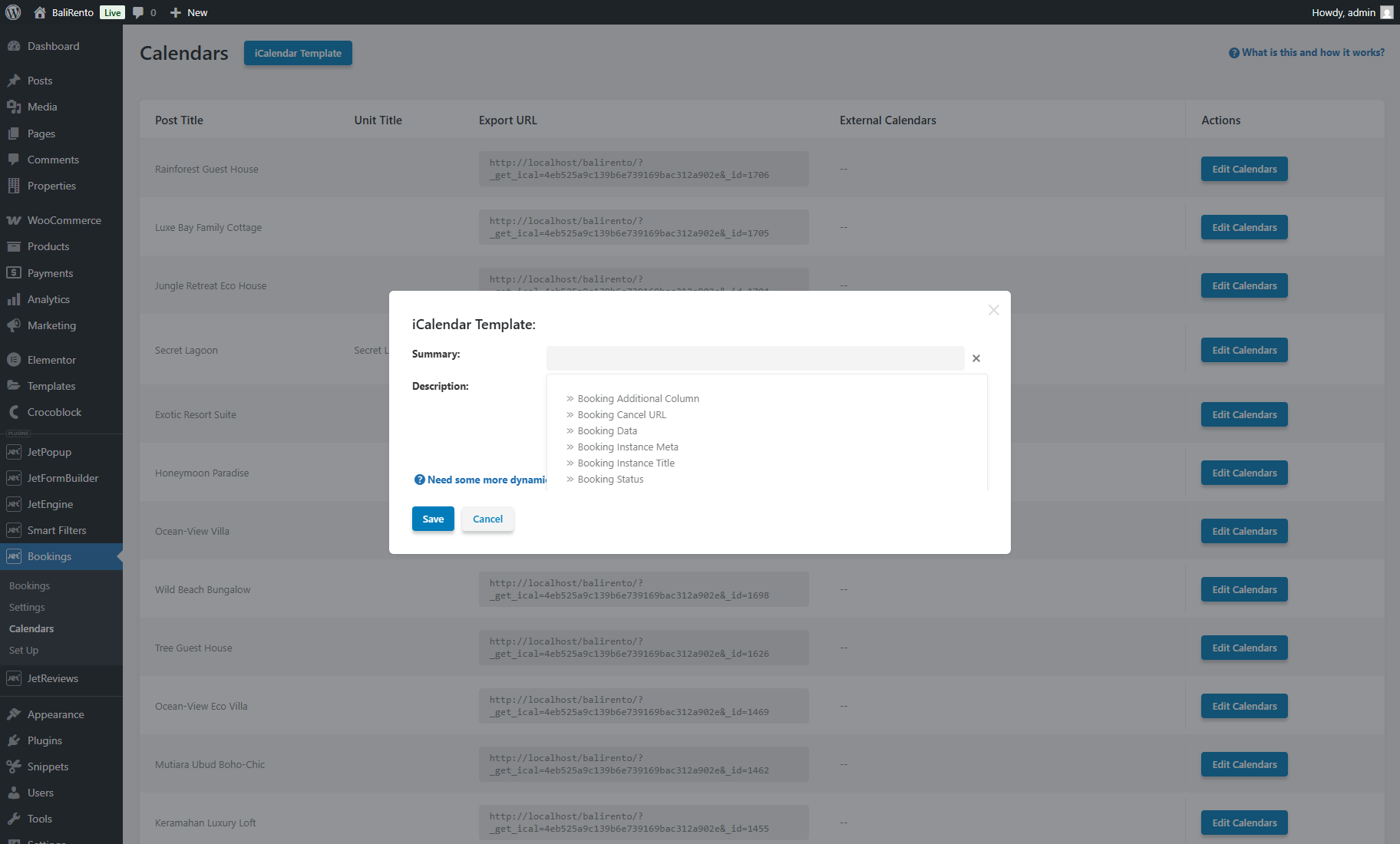 jetbooking macros in icalendar template