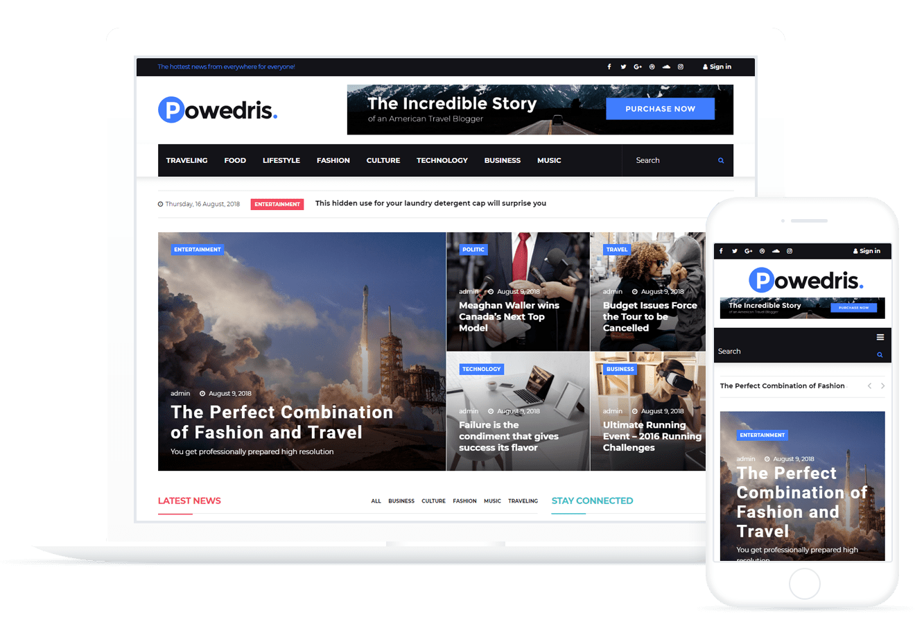 Powedris News Portal Elementor Template
