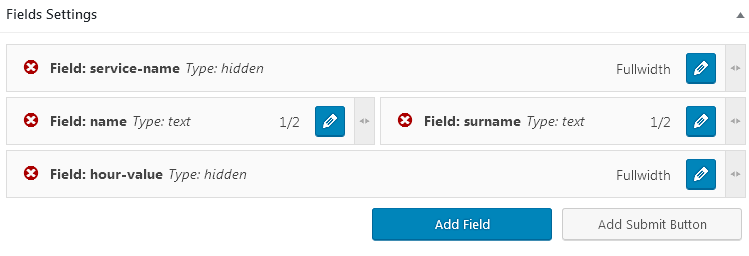 form fields settings