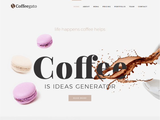 Coffegato – coffee shop Elementor template