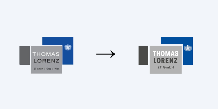 Thomas Lorenz logo before & after facelift