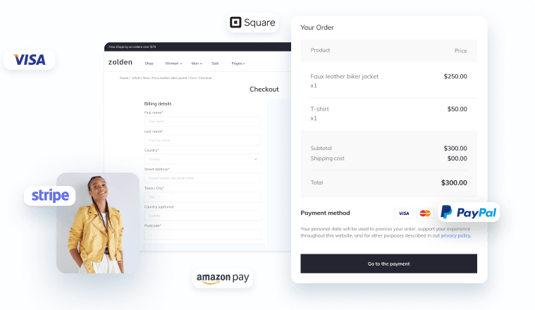 custom checkout page template