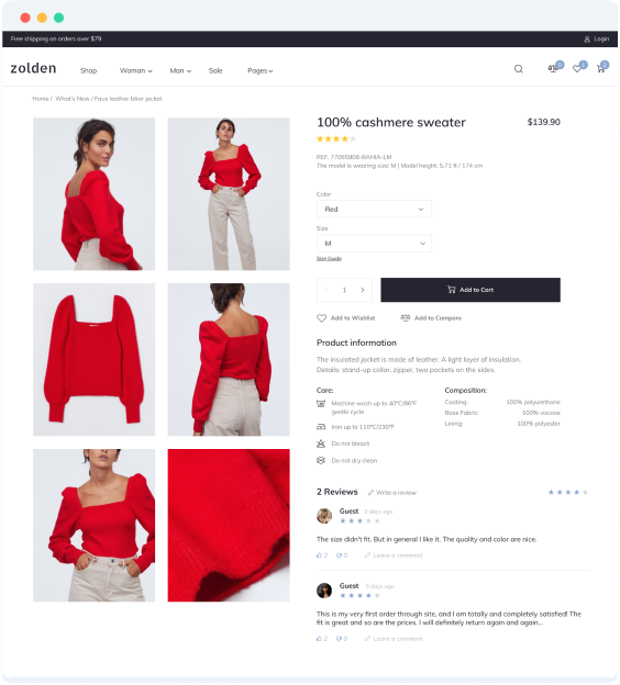 WooCommerce shop template by Crocoblock