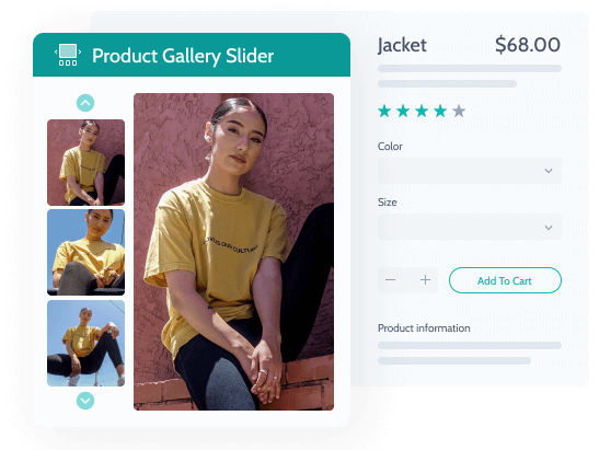 gallery slider layout on product single page