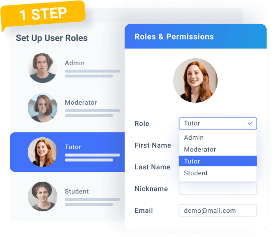 step 1 setting up user roles