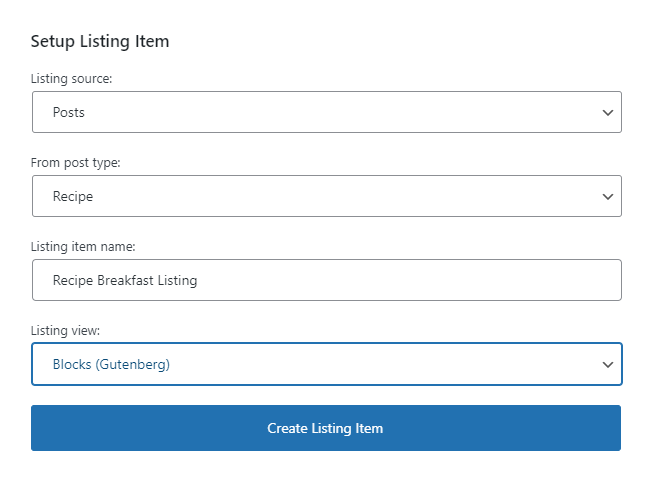  JetEngine listing item creation