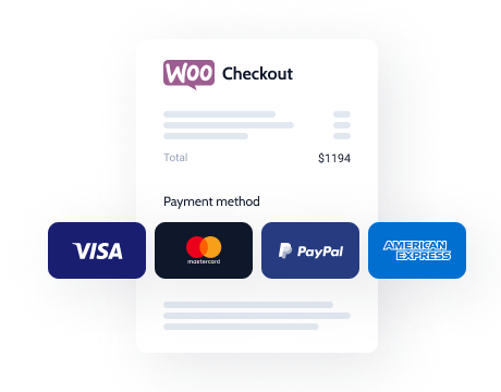 different payment methods on the checkout page