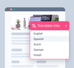 available languages in the drop-down list