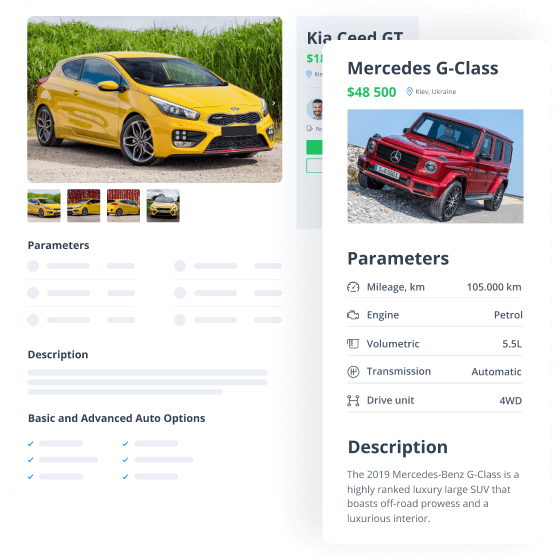  car dealer product page