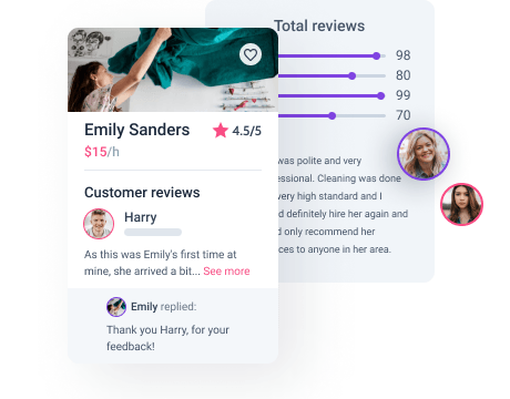 dynamic user reviews section