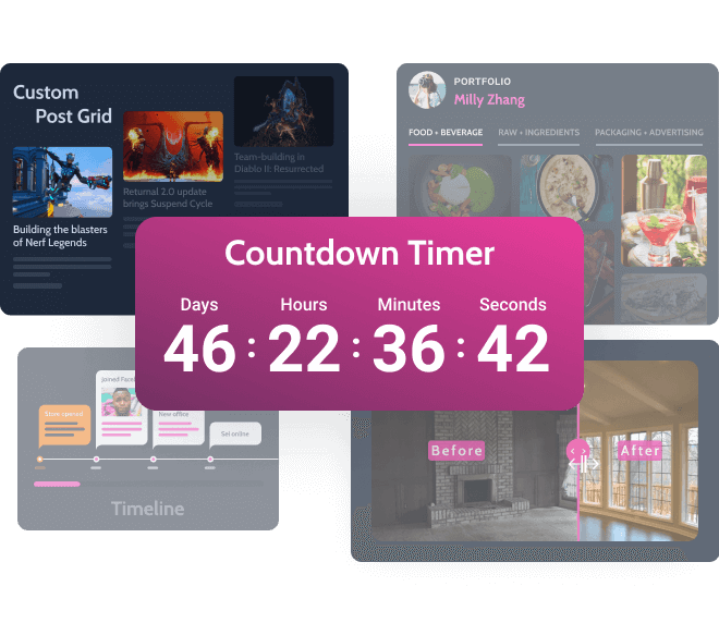 elementor countdown timer among jetelements design widgets