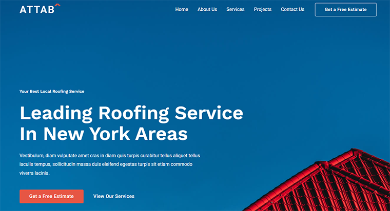 roofing services appointment theme