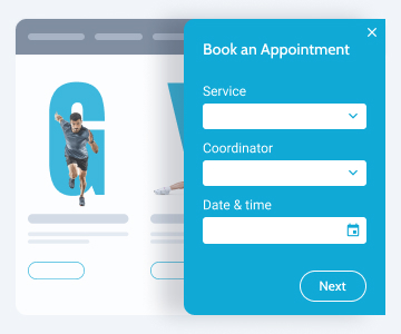 appointment booking form in the pop-up