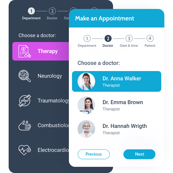 multi-step appointment booking form