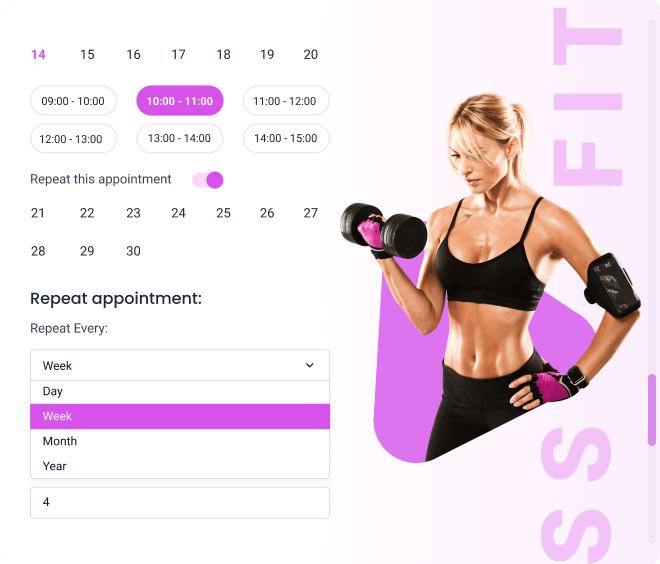 gym appointment booking website