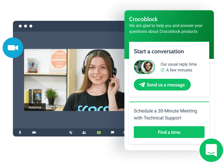 Crocoblock support live chat