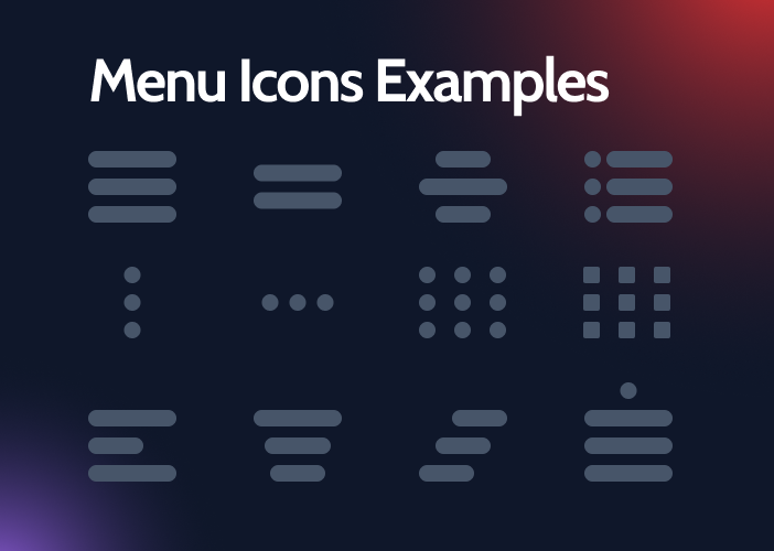 menu icons examples