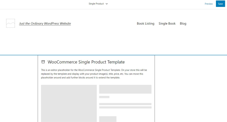 WooCommerce single product template in FSE template editor