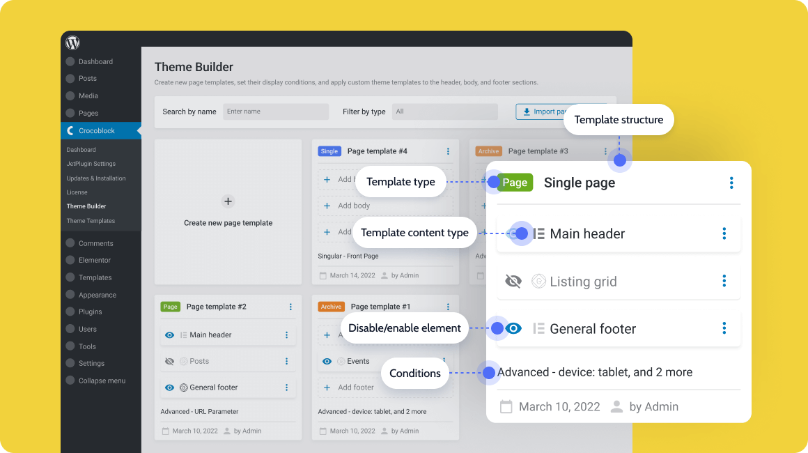 JetThemeCore dashboard