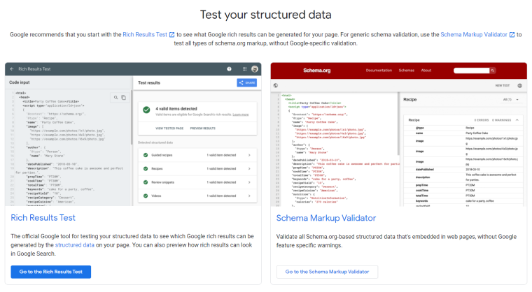 check rich structured data results