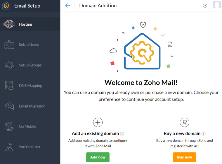 zoho email setup