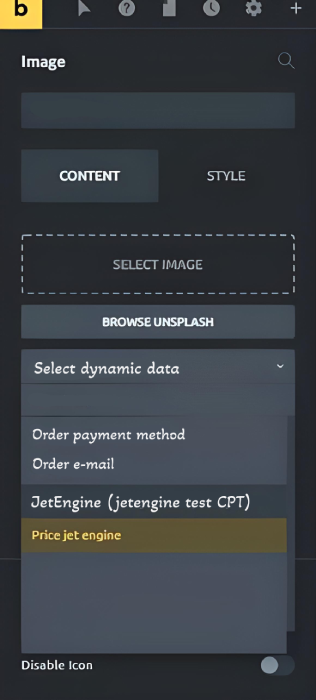 Bricks Builder dynamic data dropdown