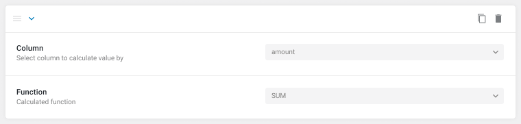 calculated column amount with sum function