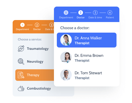 multi-step booking form on the medcenter website