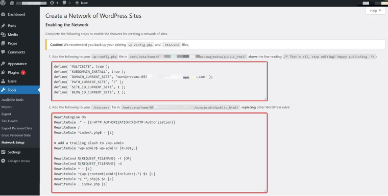 add multisite code to backend