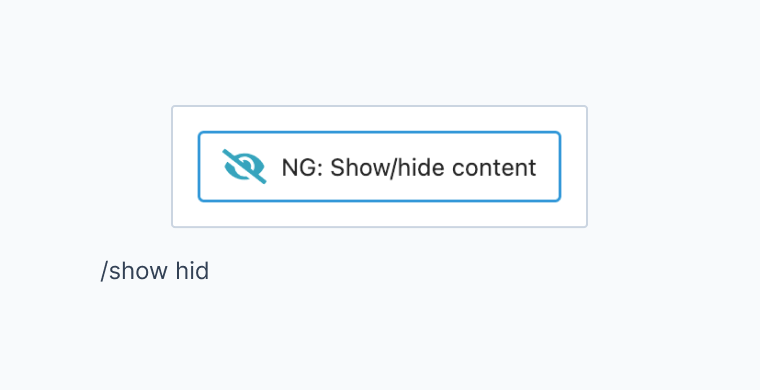 show hide wordpress block