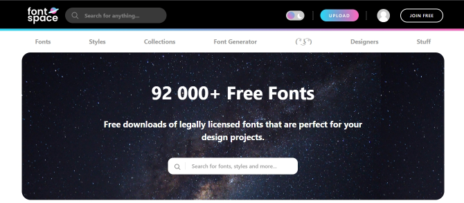 fontspace font library