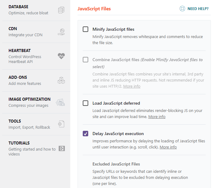 delay javascript execution active