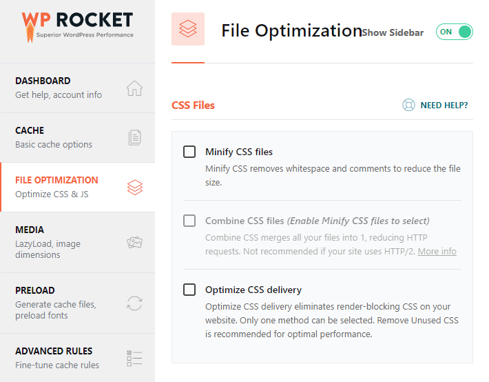 optimize CSS delivery disabled 