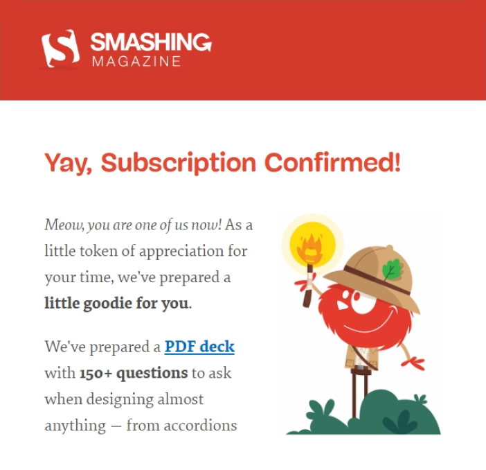 smashingmagazing thank you for subscribing